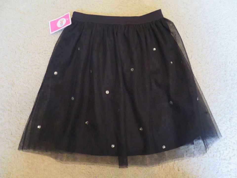 Nuevo Niñas Circo Negro Tul Tutú Falda En Capas Estrás Transparente Talla Mediana 7/8 Foto 4 de 4