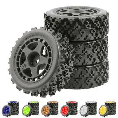75MM Wheels Rubber Tires For 1/10 Tamiya TT01/TT02/XV-01 HPI RS4 HSP RC Car