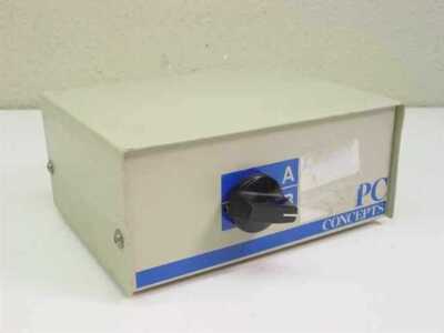 PC Concepts DB25 25-Pin Computer Input-Output AB Data Switch 2 Way Switch