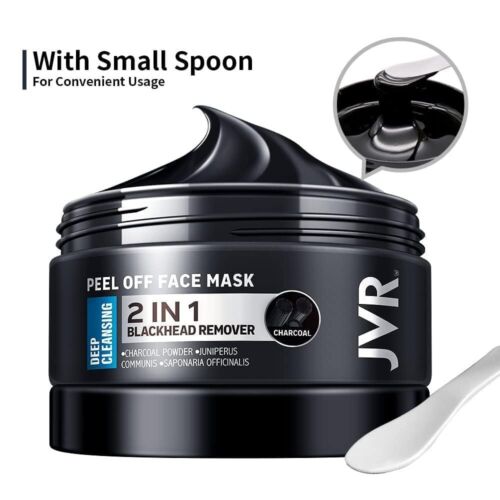 JVR Peel off Face Mask, Blackhead Remover Mask for Men , Charcoal Peel off Black - Picture 6 of 6