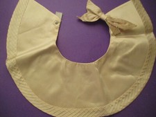 Vintage 1940's Silk Satin Beige Collar with bow, snap closure