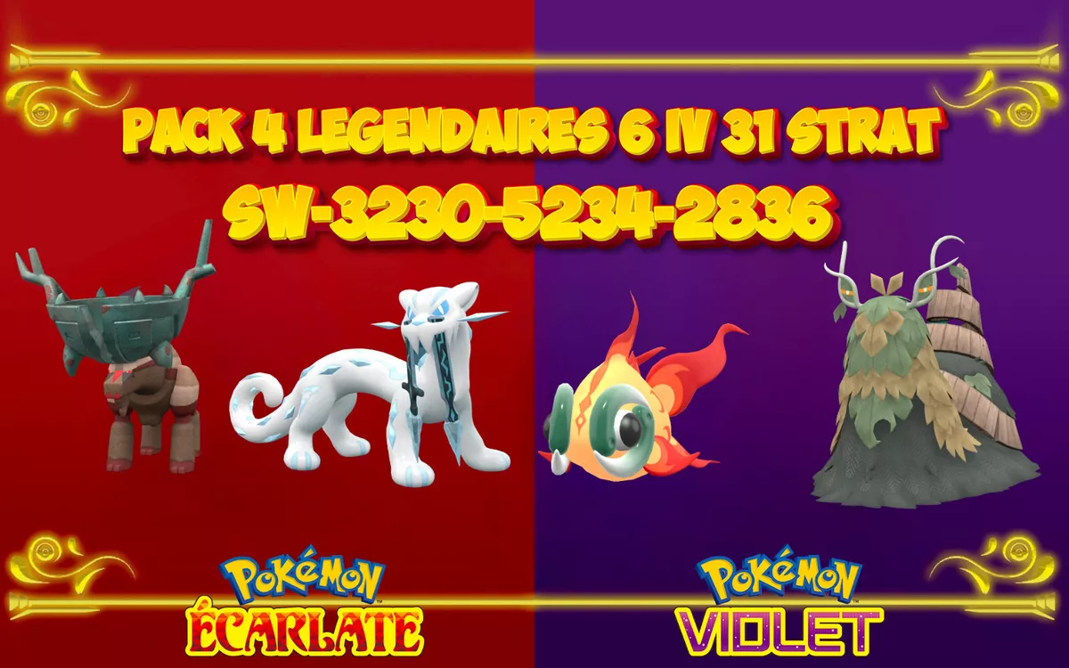 Pokemon Ecarlate / Pokemon Violet : pack 8 pokemon shiny strat 6 IV 31 opti  raid