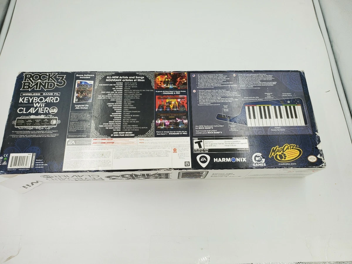 NEW Wii Rock Band 3 Wireless Keyboard Game Controller clavier keys piano in Box 728658024628