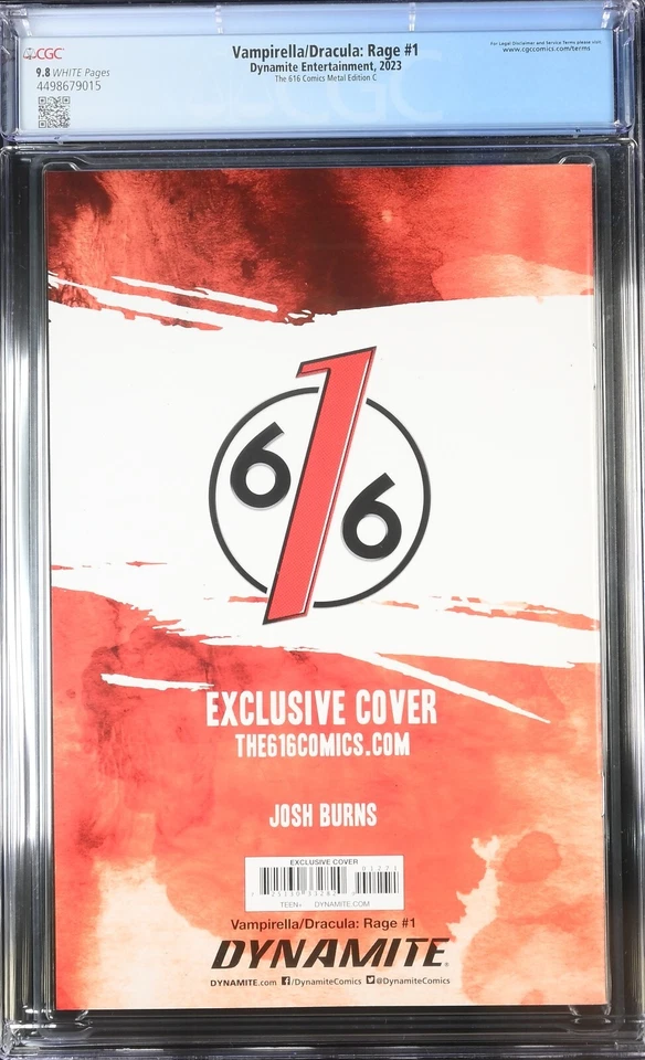 Vampirella/Drácula: Rage #1 The 616 Comics Metal Edition C CGC 9.8 (2023) Foto 2 de 2