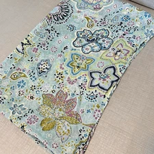 J. Jill Infinity Scarf Floral Colorful Light Blue Purple Navy Woven Modal Blend