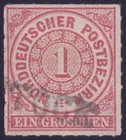 AD NDP Mi. No. 4 letter piece L1 Rostock reused Mecklenburg
