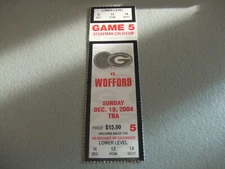 Wofford Terriers vs Georgia Bulldogs (12-19-2004) Basketball Ticket Stub 