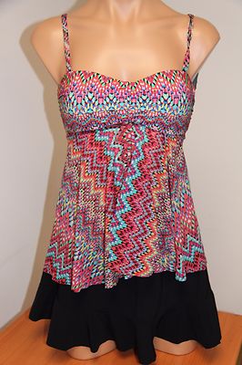 NWT Profile Swimsuit Tankini Bikini 2pc set Sz 6 Skirt Flyaway