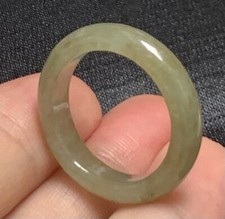Certified Green Natural 100 A Jadeite Jade Round Circle Ring NO. 7.75  418632