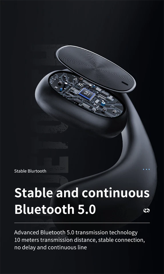 Bluetooth 5.0 Earpiece Noise Cancelling Stereo Sound Earbud Wireless Headset - Image 3 of 4