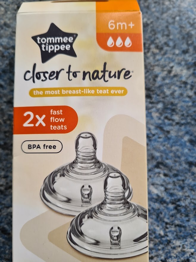 Tommee Tippee Natural Start Baby Bottle Teats, Fast Flow, 6+