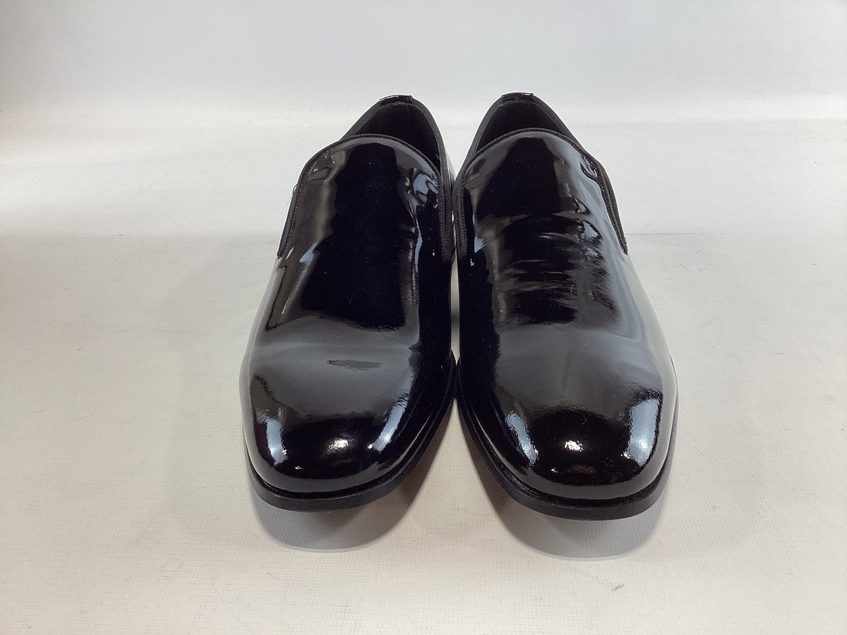 MEZLAN Size 8.5 Black Patent Leather Tuxedo Loafers Mezlan M Patent Leather Upper Dress Shoes for Men for sale  main image 3