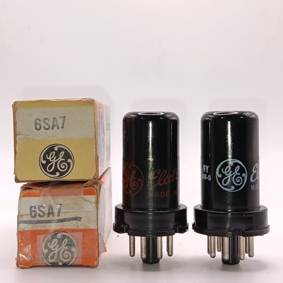 GE 6SA7 Vacuum Tubes Pair VT150 Radio Car Radio Amp Mixer R-Players Amateur Ham.