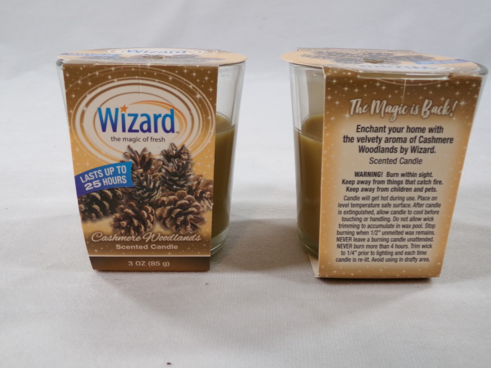 Candles Wizard 2 PACK Cashmere Woodlands Scented Candles Last up to 25 Hours!!-image