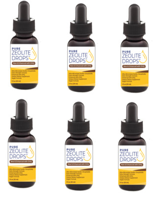6-PAK Zeolite Enhanced with DHQ Pure Zeolite Drops  Liquid Detox -Exp2028