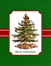Merry Christmas Spode Classic Tree Gifts Blank Inside Note Cards - Set of 4