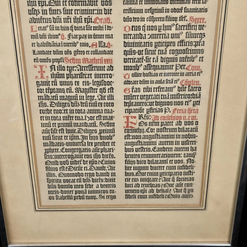 Antigua página de misal alemán enmarcada Foto 4 de 4