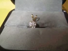 10K Yellow Gold Ladies Girls Round Diamond Solitaire Pendant        0.2 Grams