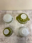 Pyrex Spring Blossom Green Crazy Daisy Cinderella Nesting Bowls 441-444 Set of 4