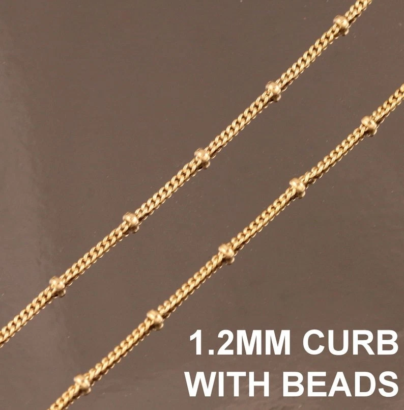 Collar unisex de cadena maciza de oro amarillo de 18k con broche de garra de langosta regalo Foto 2 de 4