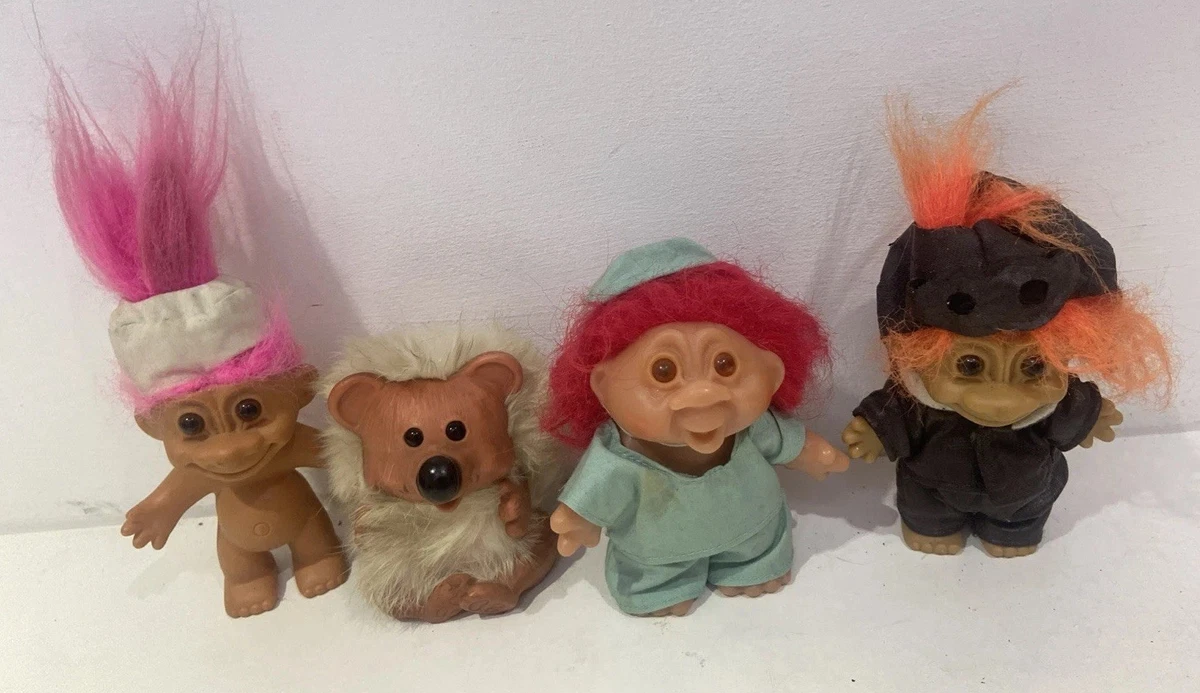 poupee troll rauls happy gang souris rose vintage 1968 vrai fourrure