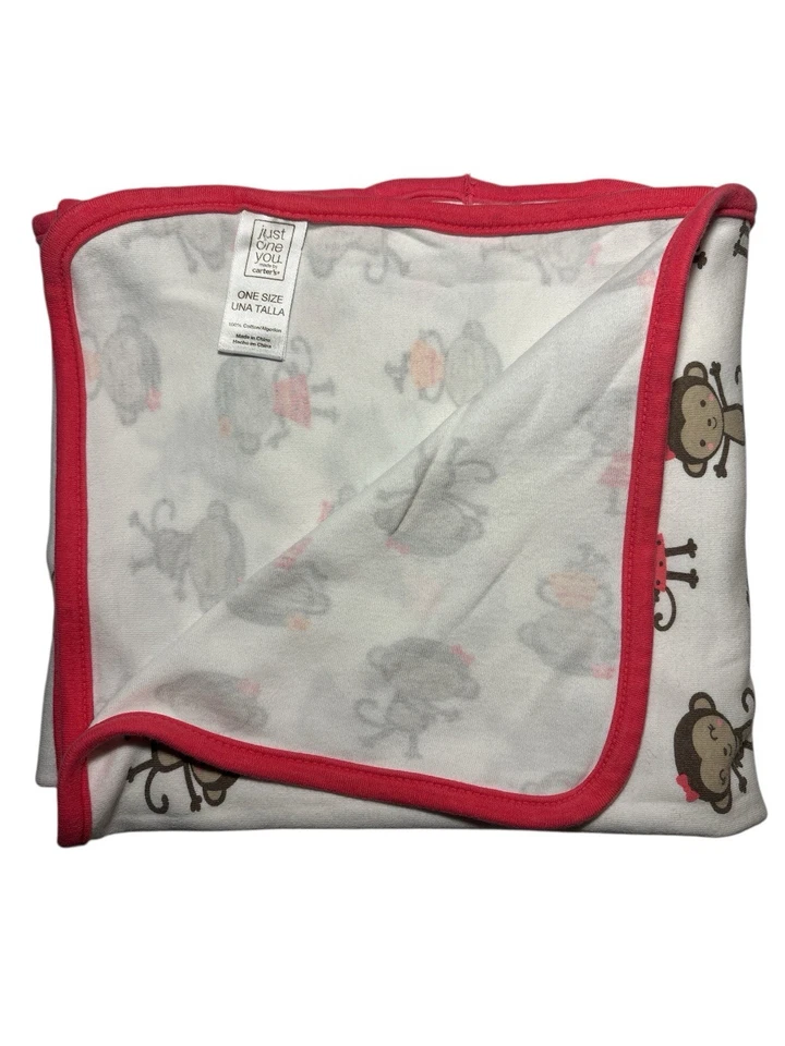 Manta bebé Carter’s Just One You rosa naranja mono algodón Foto 3 de 4