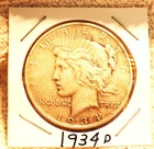 1934-D PEACE SILVER DOLLAR