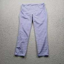 Athleta Leggings Womens Small Blue Striped Gym Activewear