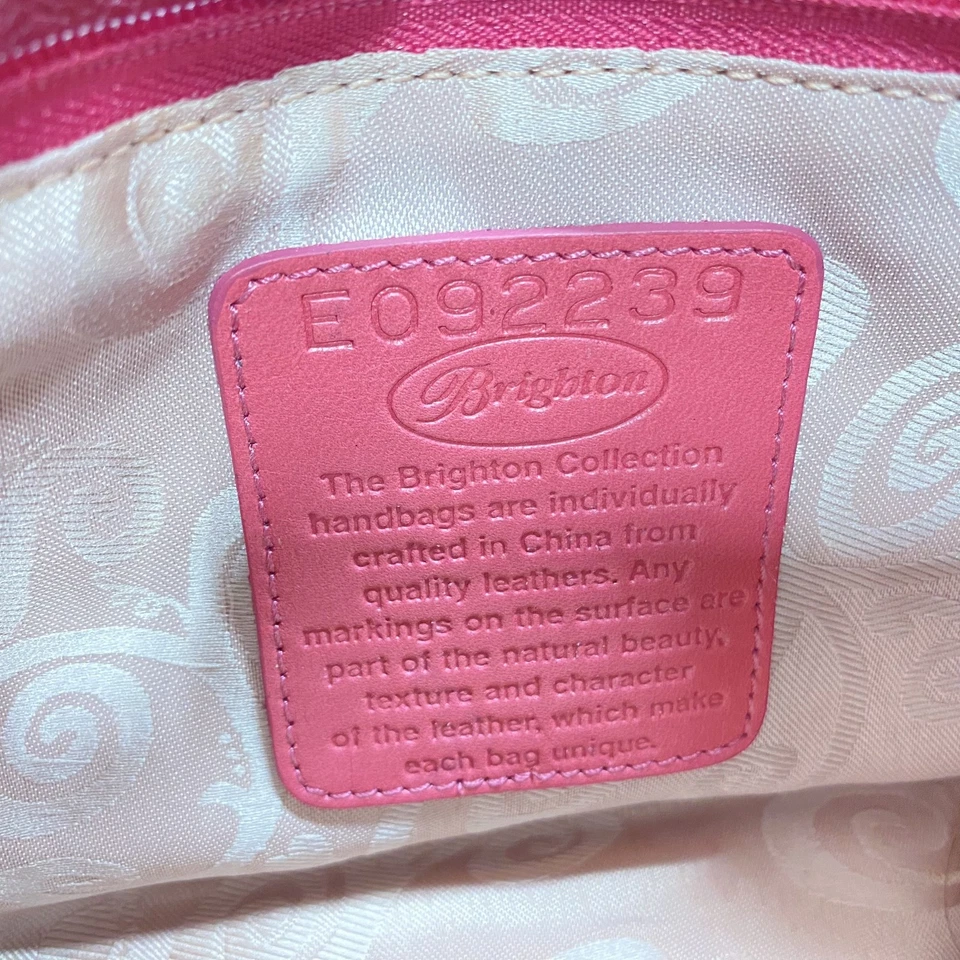 Brighton Pink Leather Floral Shoulder Bag Silver Purse - Image 4 of 4