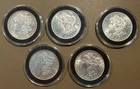 Lot of Five (5) Morgan Silver Dollars ~ 90% Silver