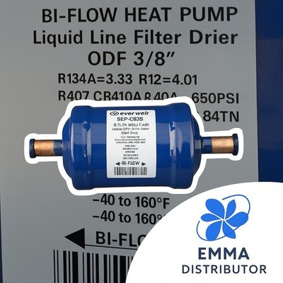 Bi Flow Filter Drier for Heat Pump,3/8'' SAE Sweat Liquid Line Filter Drier