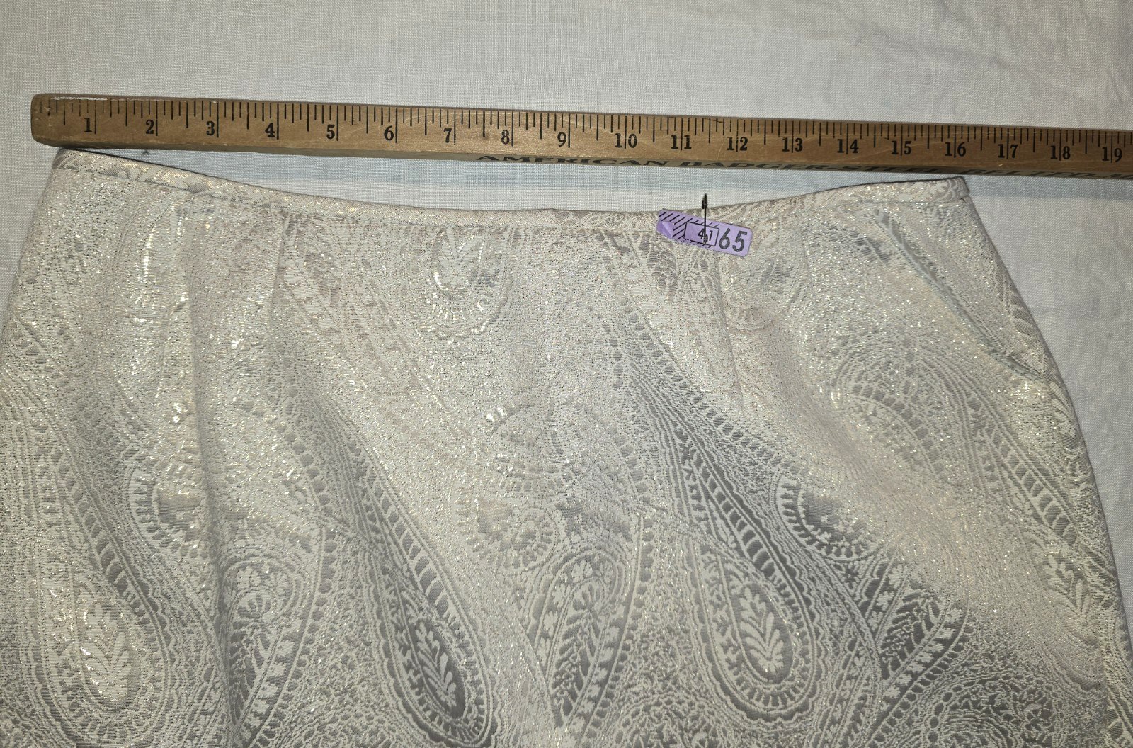 Le Suit 2 Pc Skirt & Jacket 14P Ivory Gold Thread Formal Wedding Career Cocktail