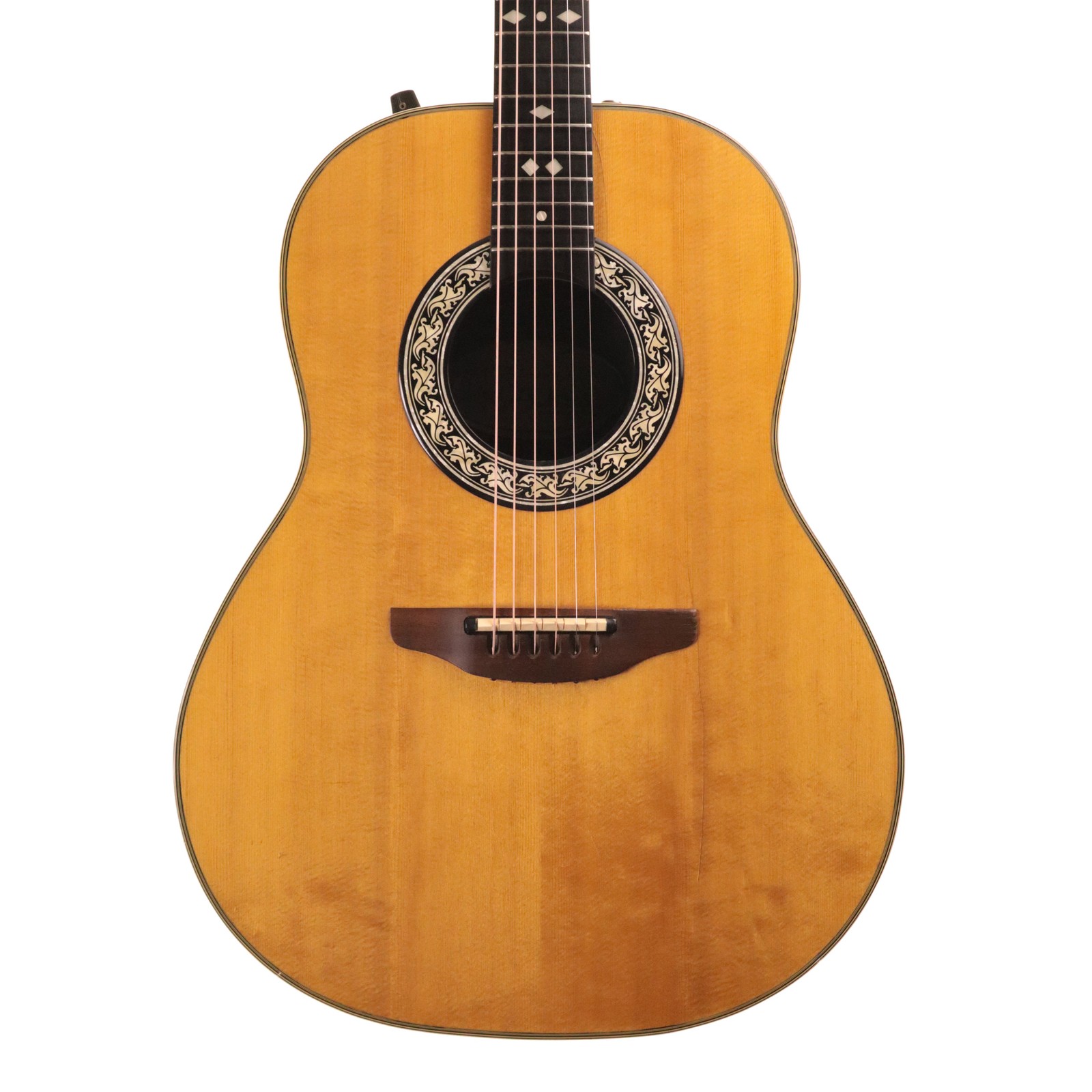 Ovation Balladeer 1612 Electro Acoustic Guitar, Natural with Case (Pre-Owned)