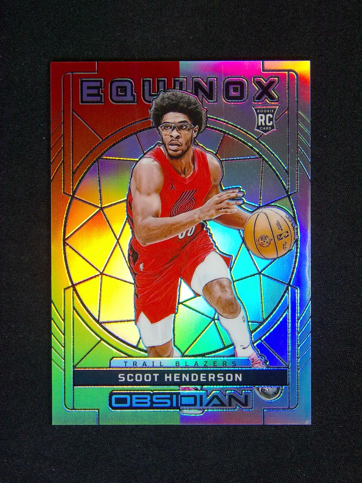 2023-24 Panini Obsidian Scoot Henderson #18 RC Rookie Equinox Reggae /60
