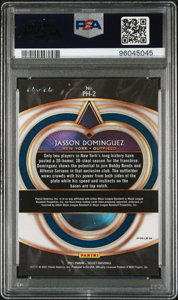 1/1 Jasson Dominguez Black Finite PSA 10 Rookie Phenomenon 2021 Select RC 1/1 - Image 2 of 3