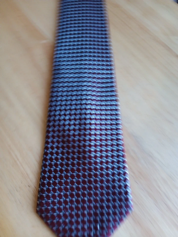 Covington 100% шелк галстук текстурированный вышитый красный и серебряные бриллианты 60 X 3,75" - Изображение 4 из 4