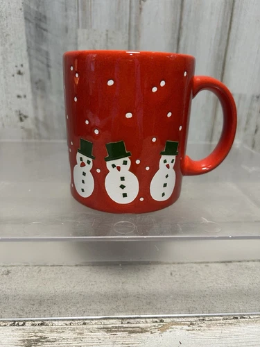Vintage Waechtersbach  Holiday Christmas Ceramic Mug Snowman W-Germany EUC