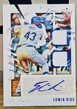  2020 DIAMOND KINGS Edwin Rios AUTO DUAL JERSEY CARD