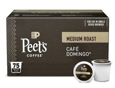 Peet's Coffee Medium Roast K-Cup Pods, Café Domingo 75 ct.New Coffee 