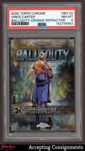 2025 Topps Chrome Vince Carter Refractors Orange (RAW)