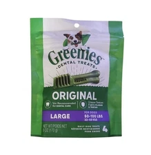 Greenies Original Dental Chew Large Dog Treats 6 oz Count of 4 NEW