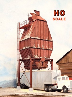 HO Lumber Mill CHIP BIN model KIT, 1:87 SCALE, Semi Trailer Woodchip Loader