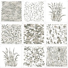 9 Pieces Camo Print Stencils Camouflage Painting Templates