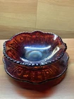 Indiana Red Carnival Glass Iridescent Sunset Bowl & Plate Set VINTAGE