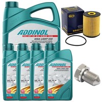 MotoröL Filter Set Addinol 0W-30 9 Liter + Schraube FüR Audi Q7 VW Passat 4.0
