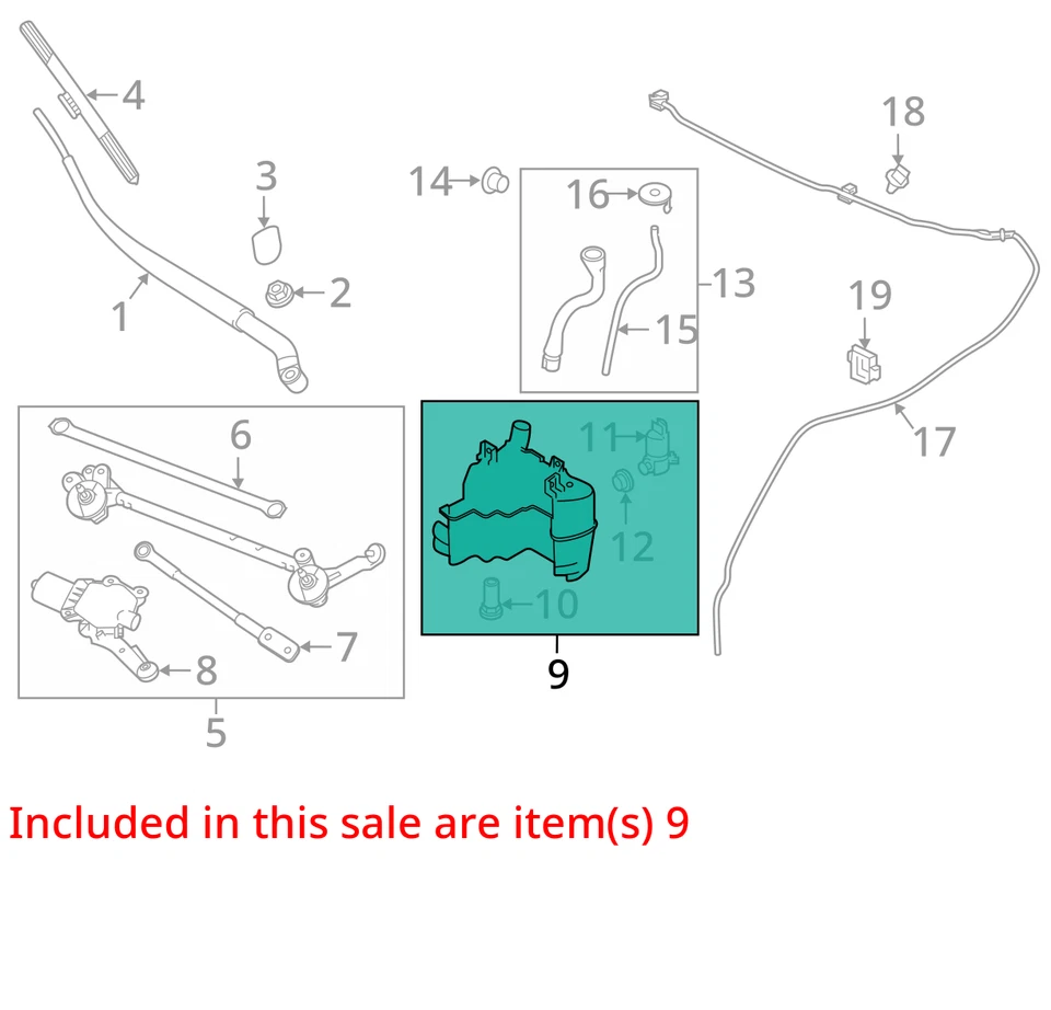 Depósito de lavado compatible con 14-23 Infiniti Q50 2644884 Foto 3 de 4