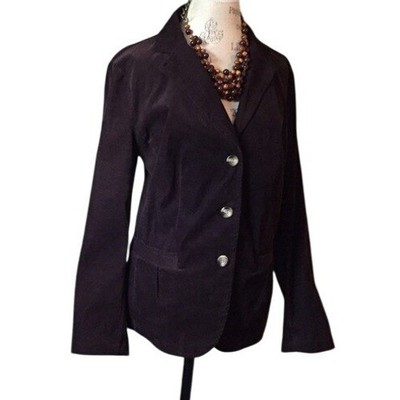 Talbots Brown Corduroy Blazer Jacket Toast Classic Career Business Casual 18W
