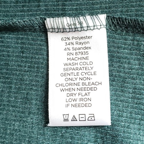 Logo Lounge Lori Goldstein Cardigan 1X Green Micro Rib Open Front Waterfall - Picture 4 of 6