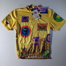 Vtg NWT Giordana Cycling Jersey Sz M Italy Coffee Break Theme