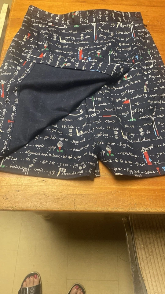 Falda de golf Liz para mujer 8 azules AOP línea A bolsillos cremallera falda corta Liz Claiborne golf Foto 4 de 4